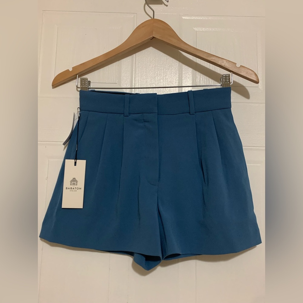 NWT BABATON Pleated Shorts 3” size 2 Aritzia